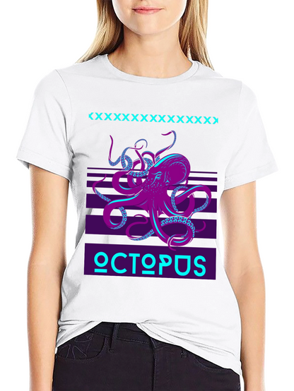 Retro Octopus Graphic T-Shirt - Bold Kraken Design