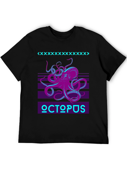Retro Octopus Graphic T-Shirt - Bold Kraken Design