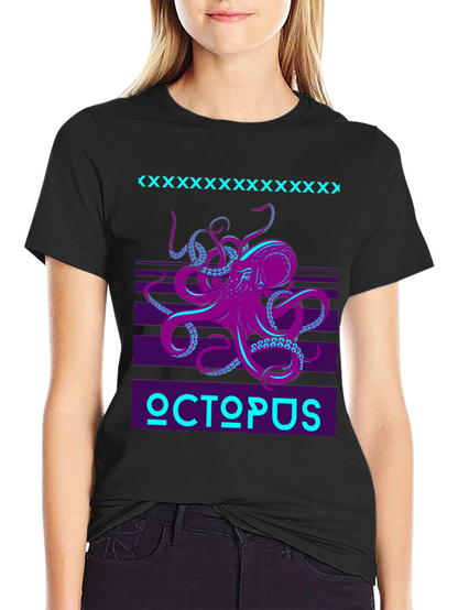 Retro Octopus Graphic T-Shirt - Bold Kraken Design