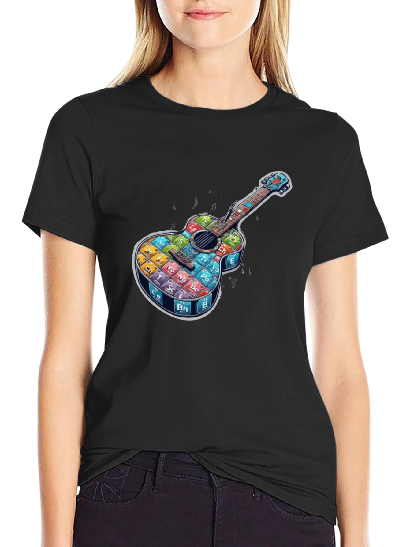 Periodic Table Guitar Black T-Shirt