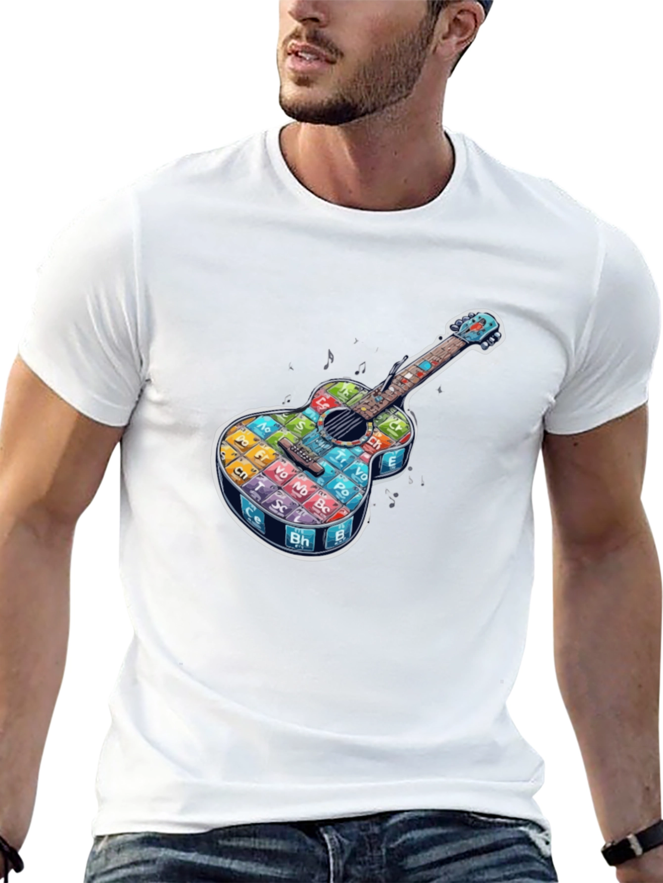 Periodic Table Guitar Black T-Shirt
