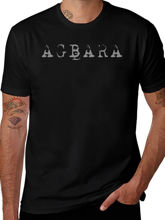 AGBARA Black Graphic Tee - Soft Cotton Blend Casual Wear