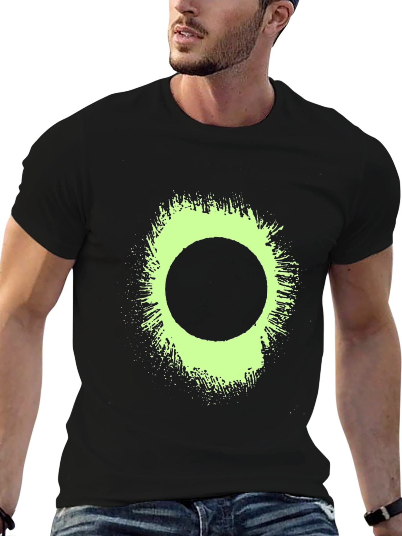 Eclipse Tee: Graphic Print Black T-Shirt