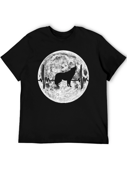 Wolf Moon Heartbeat Graphic T-Shirt