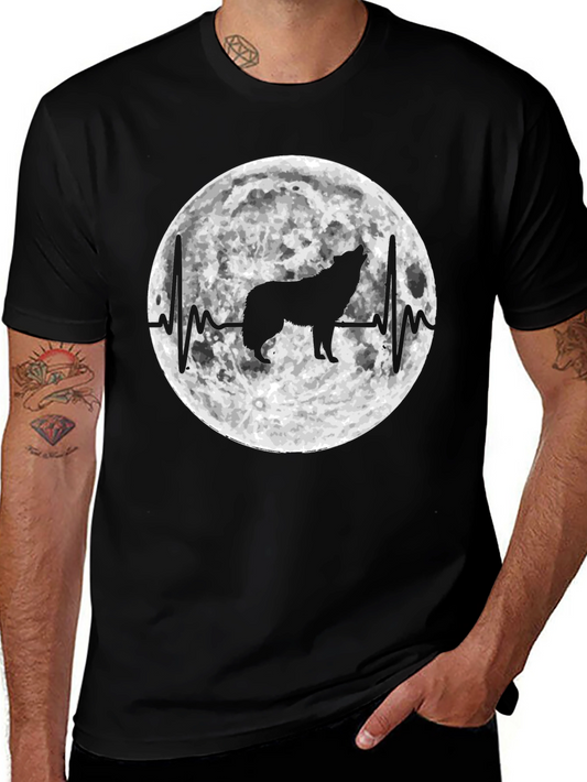 Wolf Moon Heartbeat Graphic T-Shirt