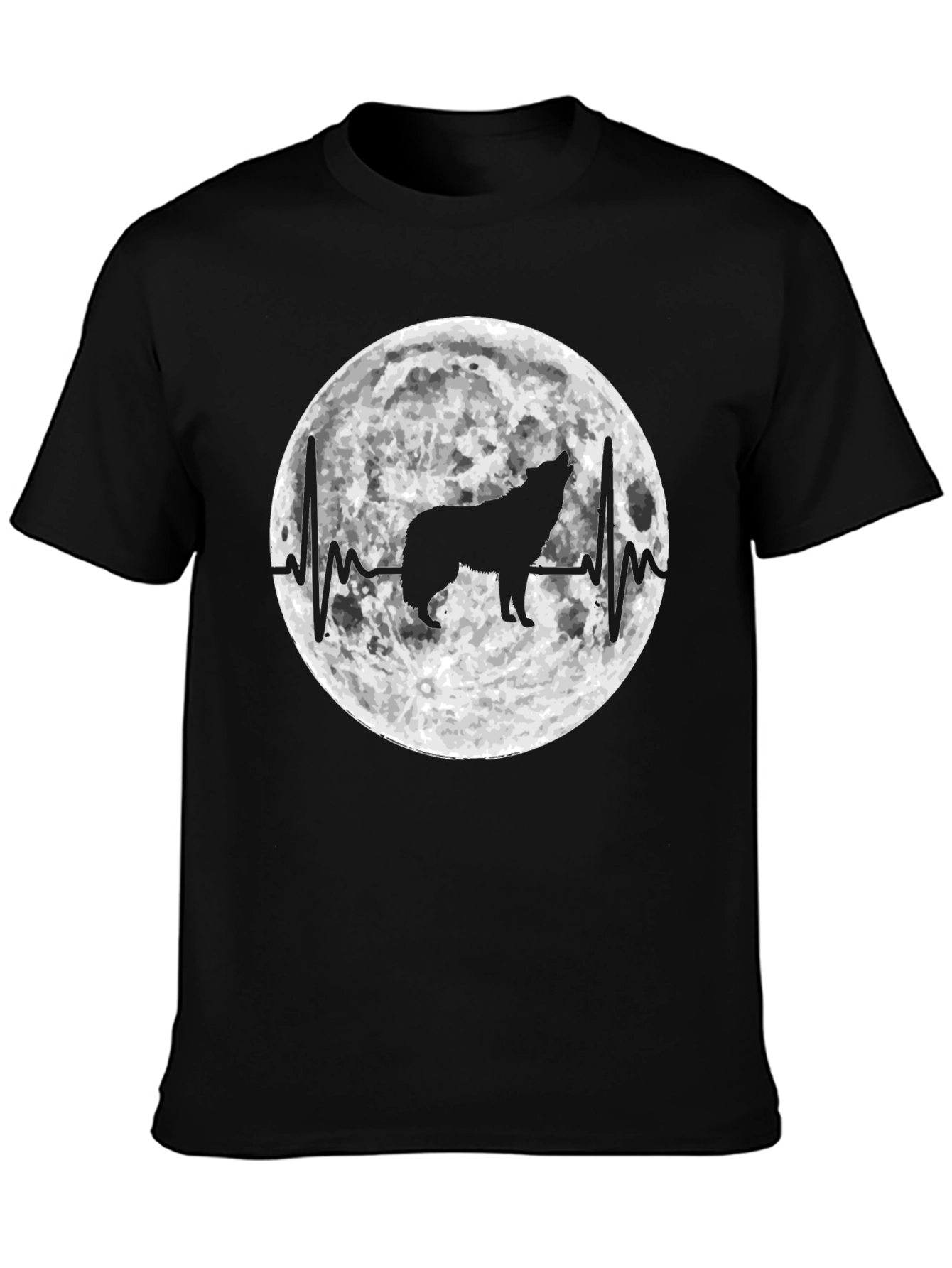 Wolf Moon Heartbeat Graphic T-Shirt