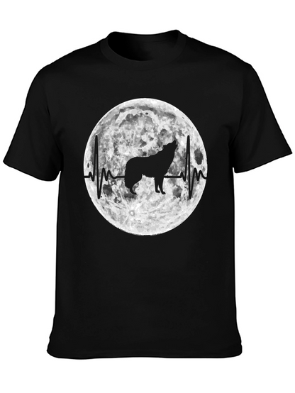 Wolf Moon Heartbeat Graphic T-Shirt