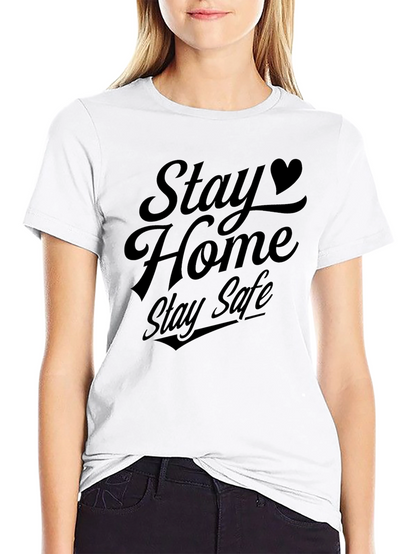 Stay Home Stay Safe Graphic Tee - Black
