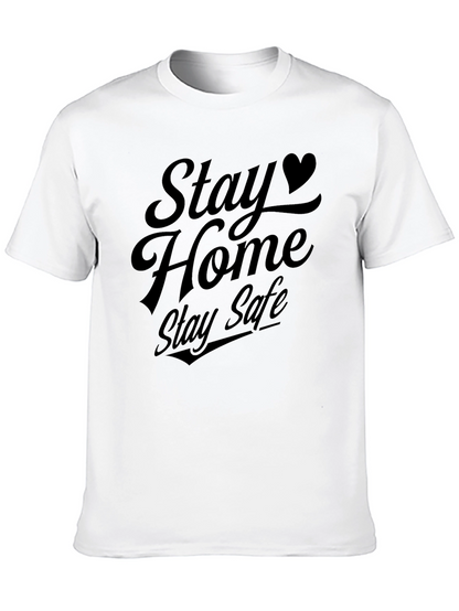Stay Home Stay Safe Graphic Tee - Black
