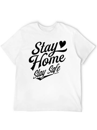 Stay Home Stay Safe Graphic Tee - Black