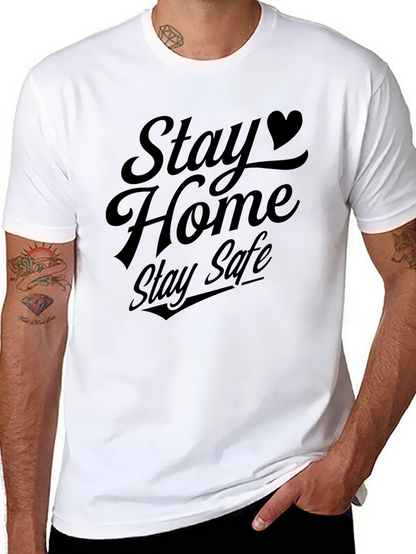Stay Home Stay Safe Graphic Tee - Black