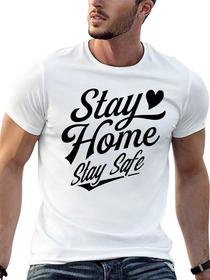 Stay Home Stay Safe Graphic Tee - Black