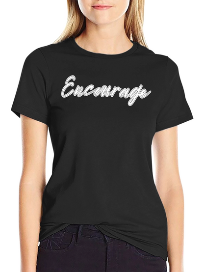 Encourage Black Cotton Graphic Tee