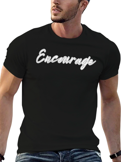 Encourage Black Cotton Graphic Tee