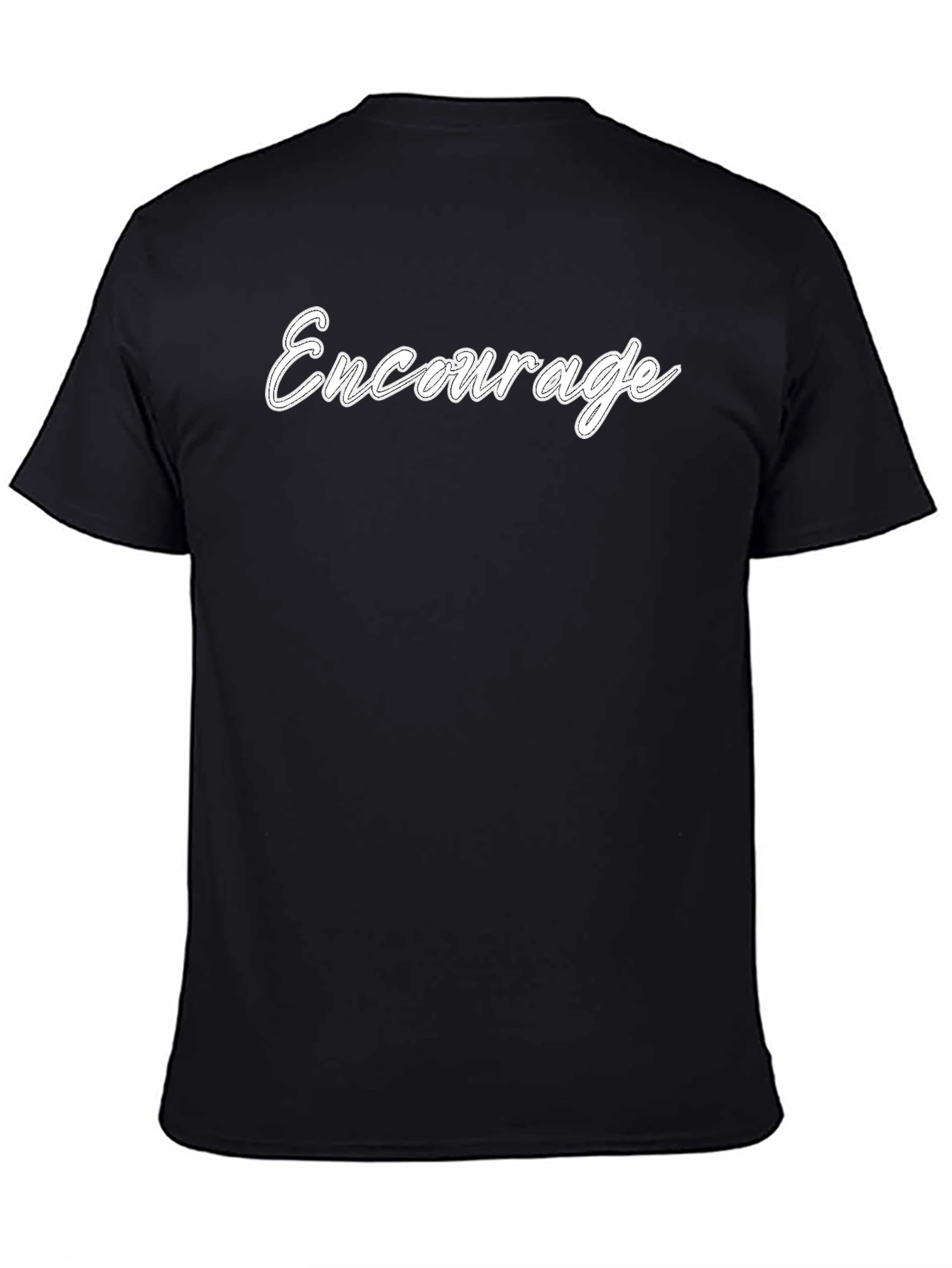 Encourage Black Cotton Graphic Tee