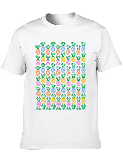 Pineapple Print Crew Neck T-Shirt