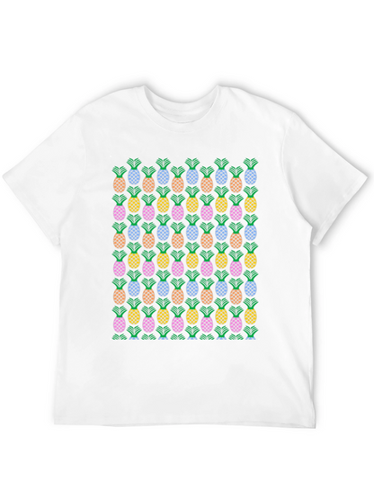 Pineapple Print Crew Neck T-Shirt