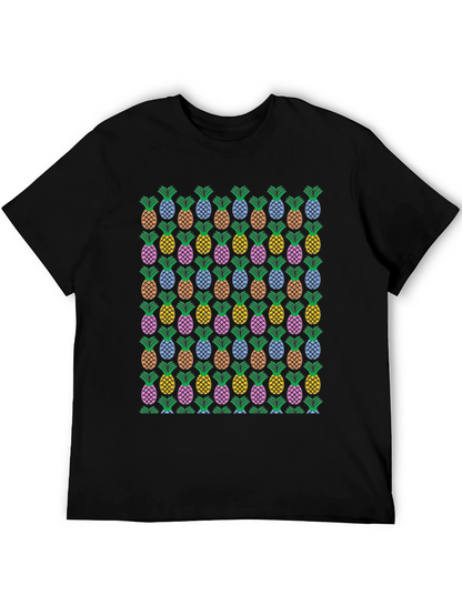 Pineapple Print Crew Neck T-Shirt