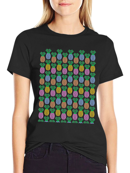 Pineapple Print Crew Neck T-Shirt