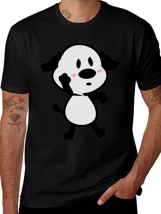 Cartoon Dog Black T-Shirt