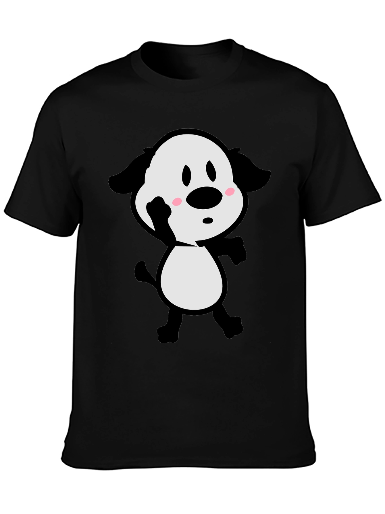 Cartoon Dog Black T-Shirt