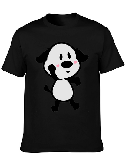 Cartoon Dog Black T-Shirt