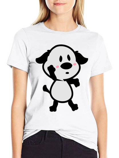 Cartoon Dog Black T-Shirt