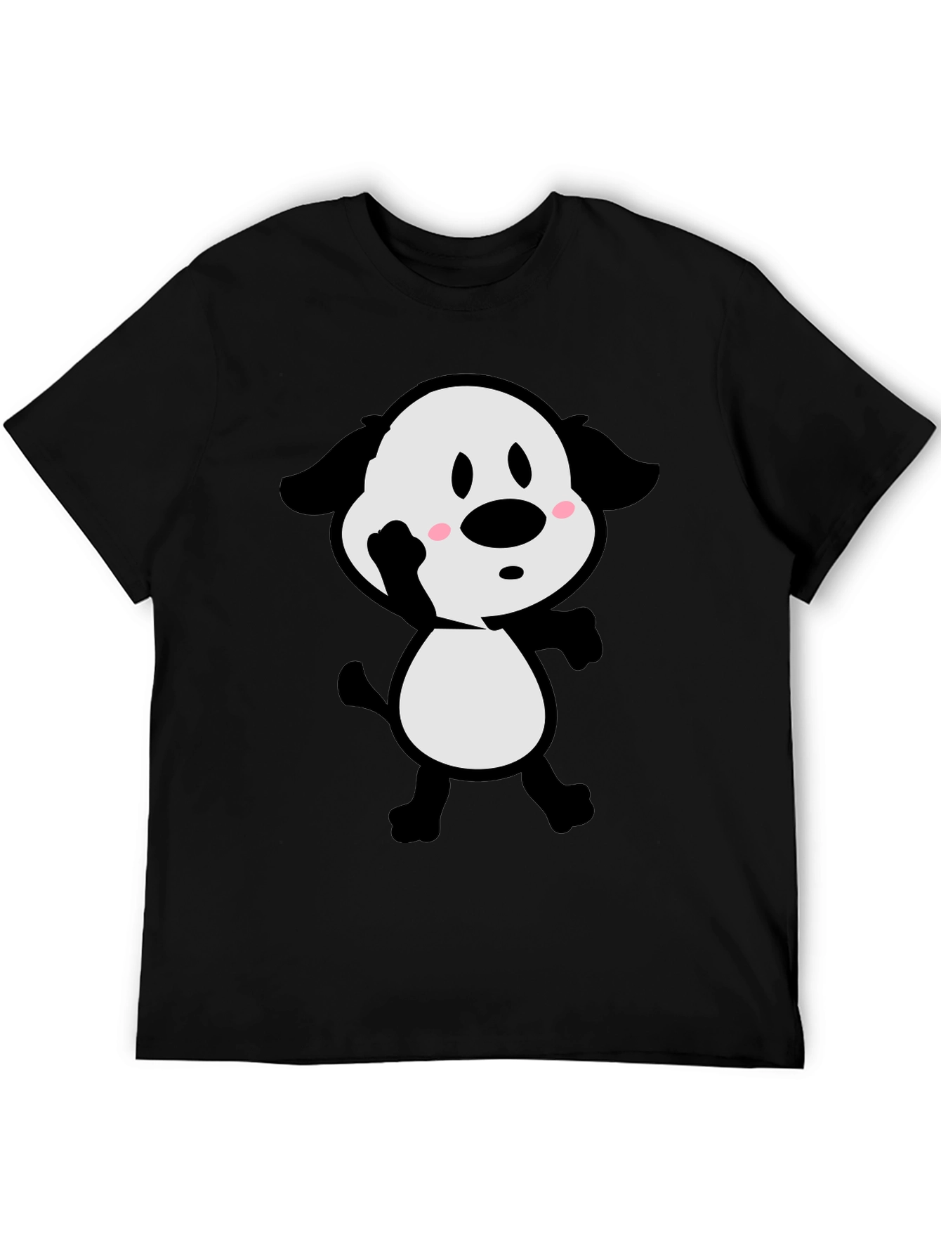 Cartoon Dog Black T-Shirt