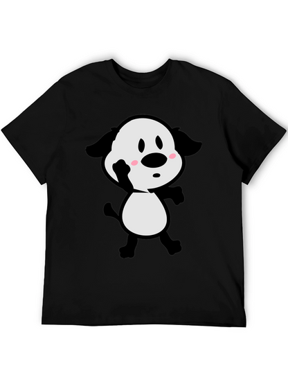 Cartoon Dog Black T-Shirt