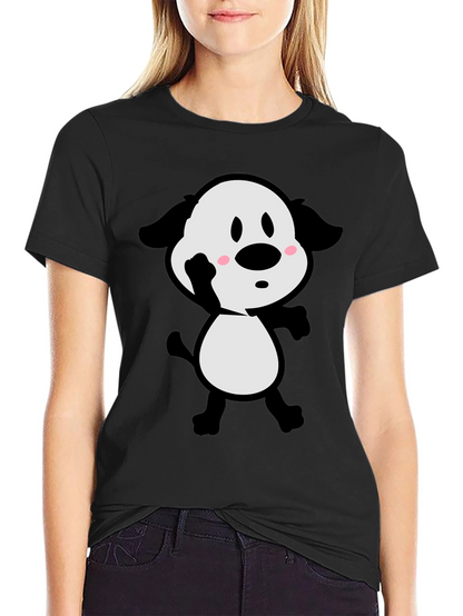 Cartoon Dog Black T-Shirt