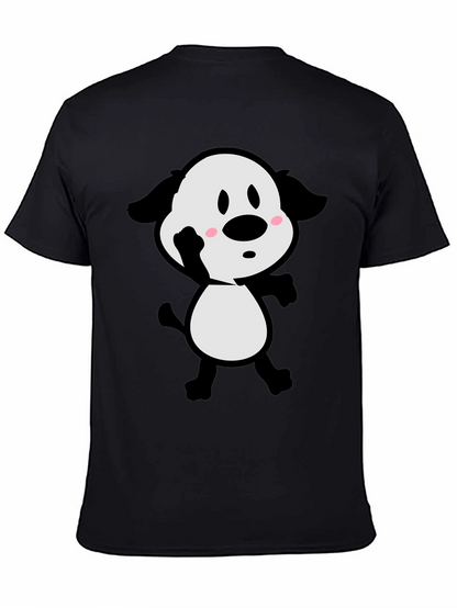 Cartoon Dog Black T-Shirt