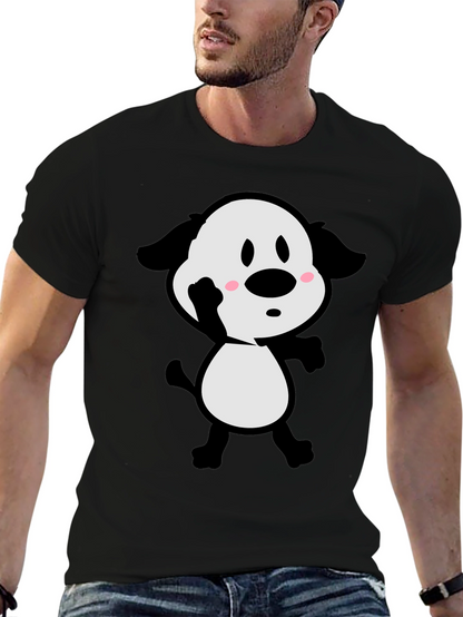 Cartoon Dog Black T-Shirt
