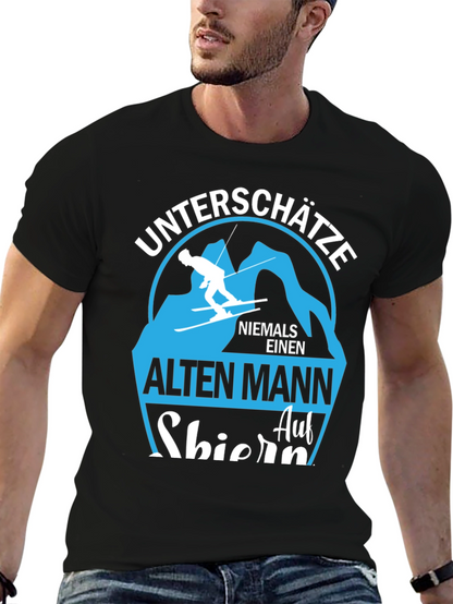 Skiing Old Man T-Shirt - Never Underestimate!