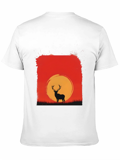 Sunset Deer Graphic Tee - Nature Inspired T-Shirt