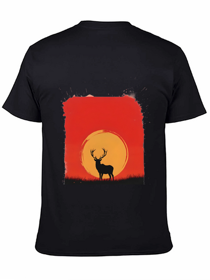 Sunset Deer Graphic Tee - Nature Inspired T-Shirt