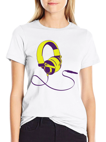 Modern Headphones Graphic Tee - Black