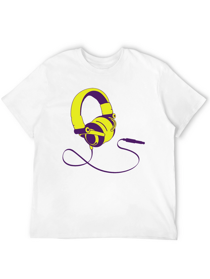 Modern Headphones Graphic Tee - Black
