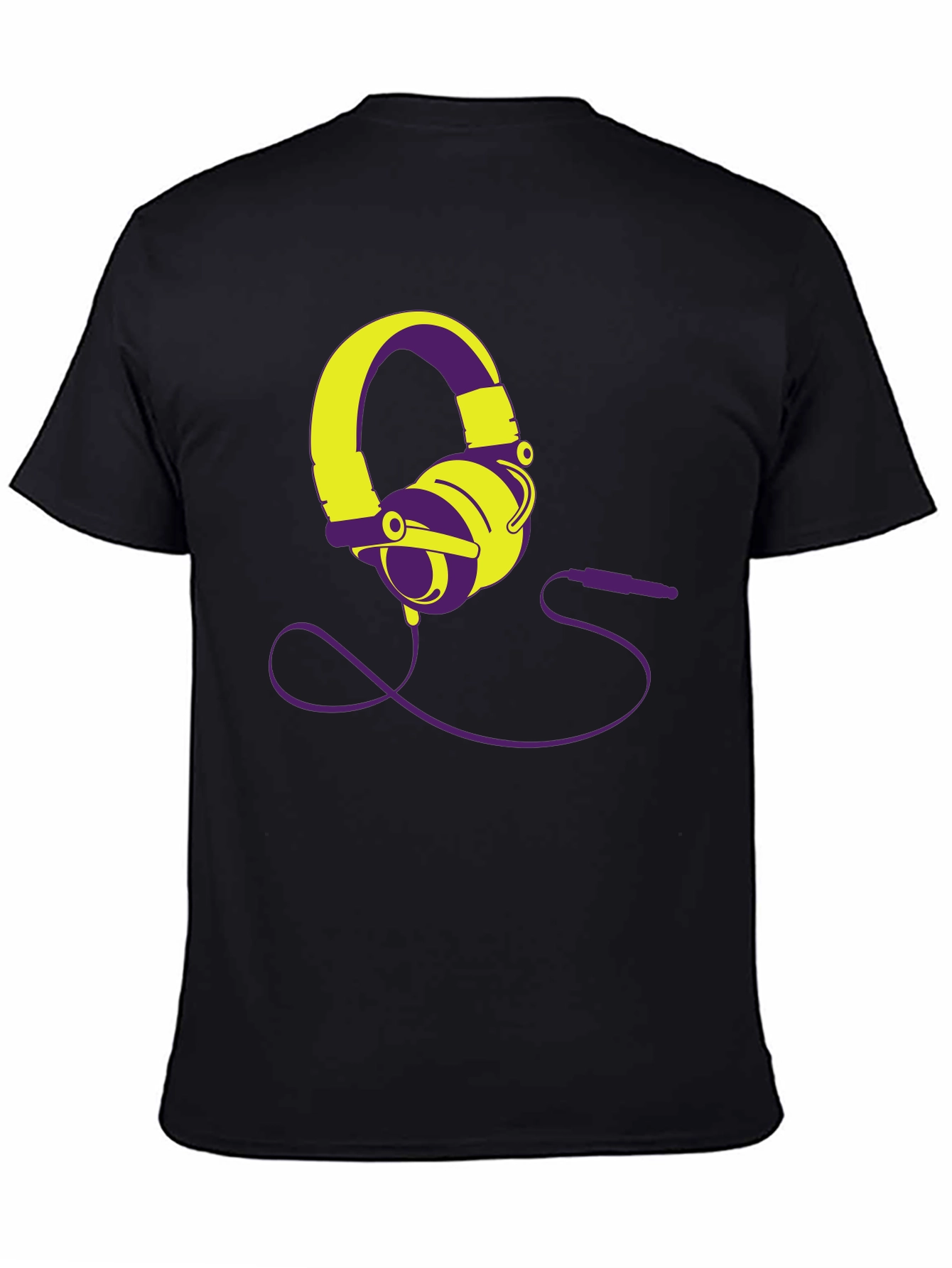 Modern Headphones Graphic Tee - Black