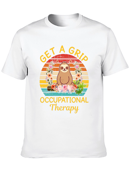 Get A Grip Occupational Therapy Sloth Graphic T-Shirt