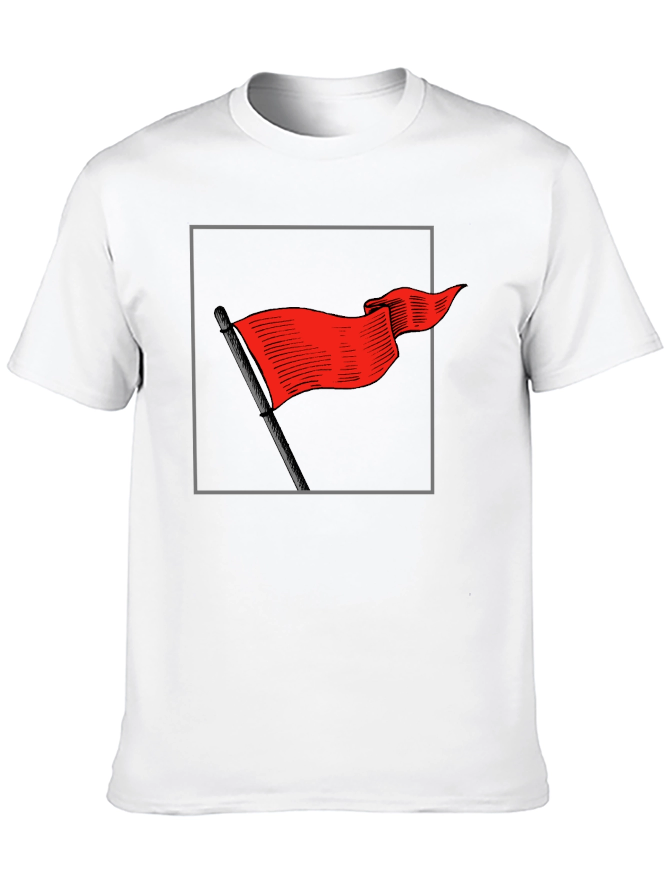 Red Flag Graphic Tee - Bold Statement Shirt