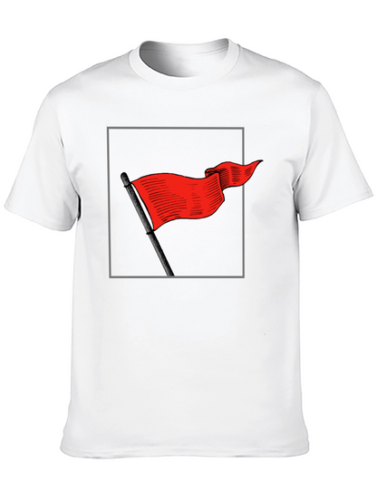Red Flag Graphic Tee - Bold Statement Shirt
