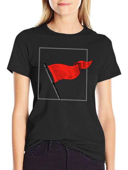 Red Flag Graphic Tee - Bold Statement Shirt