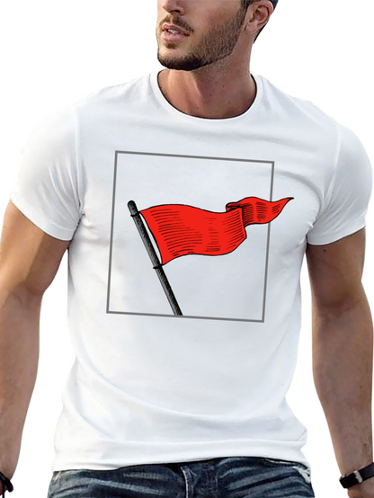 Red Flag Graphic Tee - Bold Statement Shirt