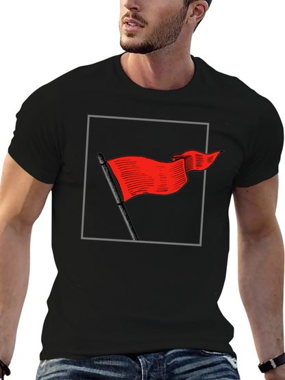 Red Flag Graphic Tee - Bold Statement Shirt