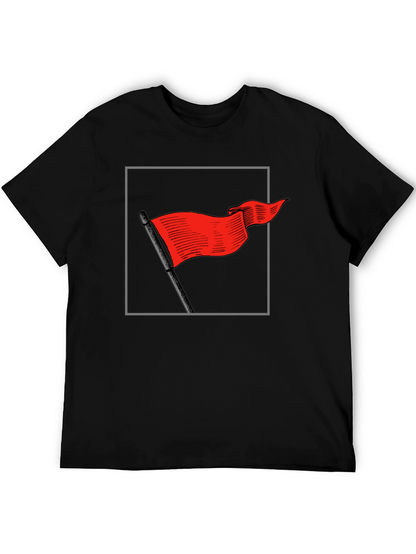 Red Flag Graphic Tee - Bold Statement Shirt