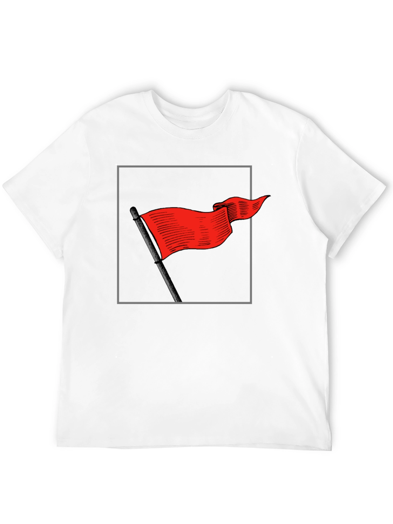 Red Flag Graphic Tee - Bold Statement Shirt