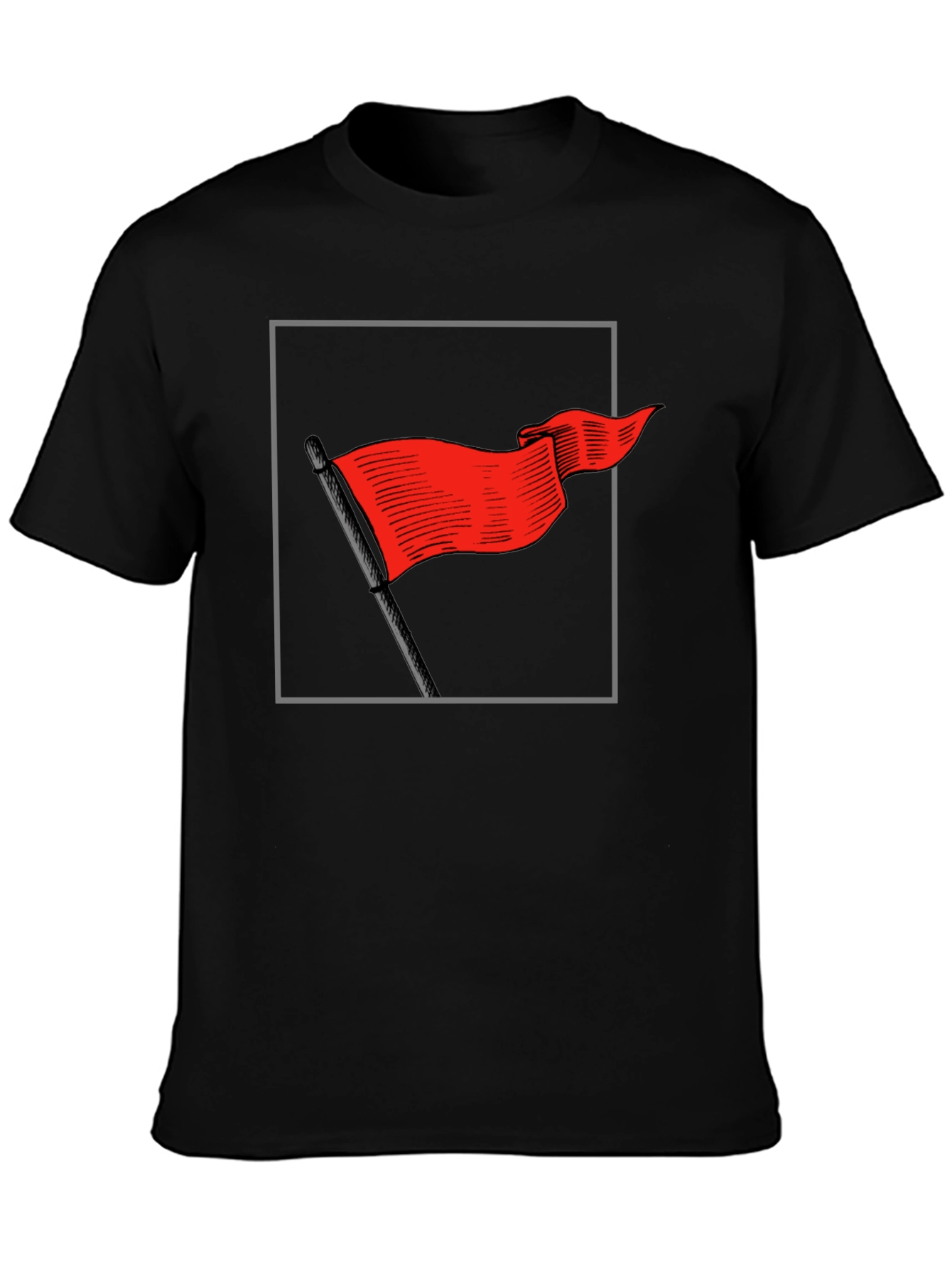 Red Flag Graphic Tee - Bold Statement Shirt