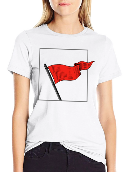 Red Flag Graphic Tee - Bold Statement Shirt