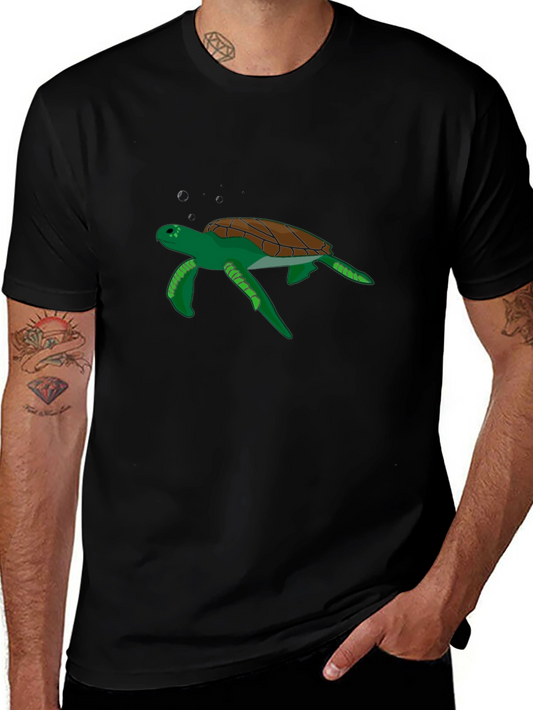 Cool Turtle Graphic Black T-Shirt