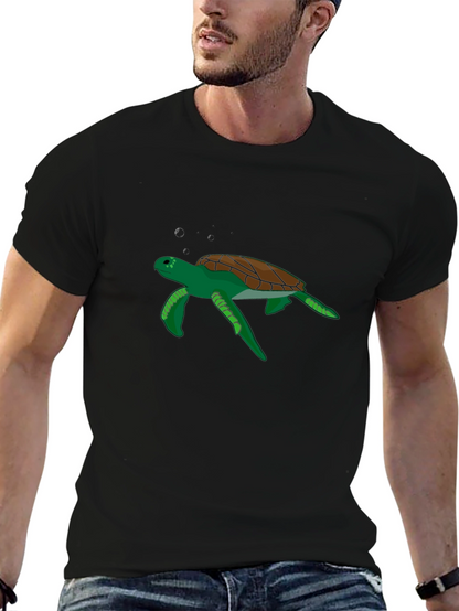 Cool Turtle Graphic Black T-Shirt